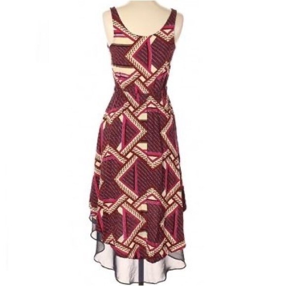 High low geometric print double layer dress size XS - Picture 2 of 6